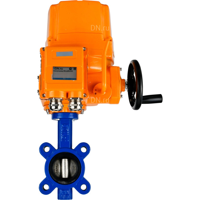 Затвор дисковый поворотный WBV1616N-2W-Fb-H Ду100 Ру16 LUG межфланцевый, корпус - чугун QT450, диск - чугун QT450, уплотнение - NBR, с электроприводом QT-EX-010EM-O2-24VDC-У1 24В в Алматы