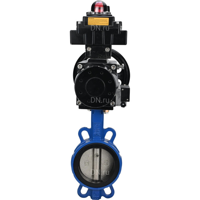 Затвор дисковый поворотный WBV1413E-2W-Fb-H Ду150 Ру16, корпус - чугун GGG50, диск - чугун GGG40, уплотнение - EPDM, с пневмоприводом PA-DA-105-1 двойного действия, пневмораспределителем 4M310-08 DC24V, БКВ APL-410N EX, БПВ AFC2000 в Алматы