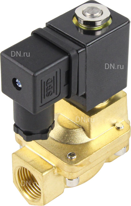 Клапан электромагнитный VS400-VT-NC-24VAC 3/8″ Ду10 Ру16 пилотного действия двухходовой, корпус - латунь, присоединение - внутренняя резьба, уплотнение - VITON, нормально-закрытый, катушка - 24В AC в Алматы
