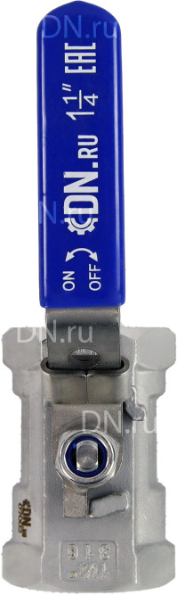 Кран шаровой BV3232P-SP-T-H Ду32 Ру63 стандартнопроходной двухходовой, нержавеющая сталь SS316, внутренняя резьба, уплотнение - PTFE, ручка-рычаг в Алматы