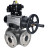 Кран шаровой BV3232P(4pc)-FP-3WL-F Ду100 Ру16 полнопроходной трехходовой, фланцевый, корпус - нержавеющая сталь SS316, с пневмоприводом PA-DA-105-1 двойного действия, пневмораспределителем 4M310-08 DC24V и БКВ APL-410N EX в Алматы
