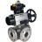 Кран шаровой BV3232P(4pc)-FP-3WL-F Ду100 Ру16 полнопроходной трехходовой, фланцевый, корпус - нержавеющая сталь SS316, с пневмоприводом PA-DA-105-1 двойного действия, пневмораспределителем 4M310-08 DC24V и БКВ APL-410N EX в Алматы
