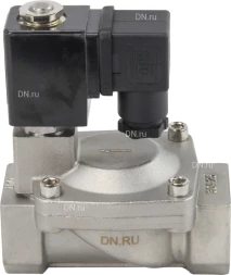 Клапан электромагнитный VS431-ET-NC-24VDC 1″ Ду25 Ру16, соленоидный двухходовой, корпус - нержавеющая сталь 304, уплотнение - EPDM, резьбовой, нормально-закрытый, пилотный, катушка - 24В