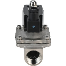 Клапан электромагнитный VS331-VT-NO-24VAC 1 1/4″ Ду32 Ру10 прямого действия двухходовой, корпус - сталь нержавеющая 304, присоединение - внутренняя резьба, уплотнение - VITON, нормально-открытый, катушка - 24 В AC