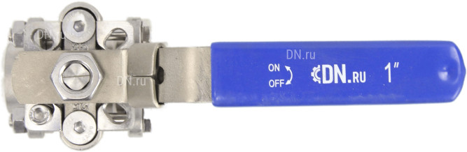 Кран шаровой BV3232P(3pc)-FP-W-ISO-H Ду25 Ру63 полнопроходной двухходовой, нержавеющая сталь SS316, под приварку, уплотнение - PTFE, с ISO фланцем и рукояткой в Алматы