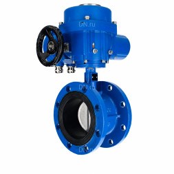 Затвор дисковый поворотный WBV1331E-2W-F-H Ду80 Ру16 фланцевый, корпус - чугун GGG40, диск - нержавеющая сталь 304, уплотнение - EPDM, с электроприводом QT-N-015M-O2-380VAC-У1 с моментной муфтой 380В