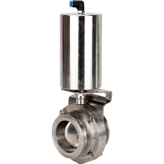 Затвор дисковый поворотный кламповый WBV3131S-2W-C-H Ду25 Ру10 корпус - пищевая нержавеющая сталь 304, уплотнение – Silicon, с пневмоприводом PA-SA-85 с возвратными пружинами в Алматы