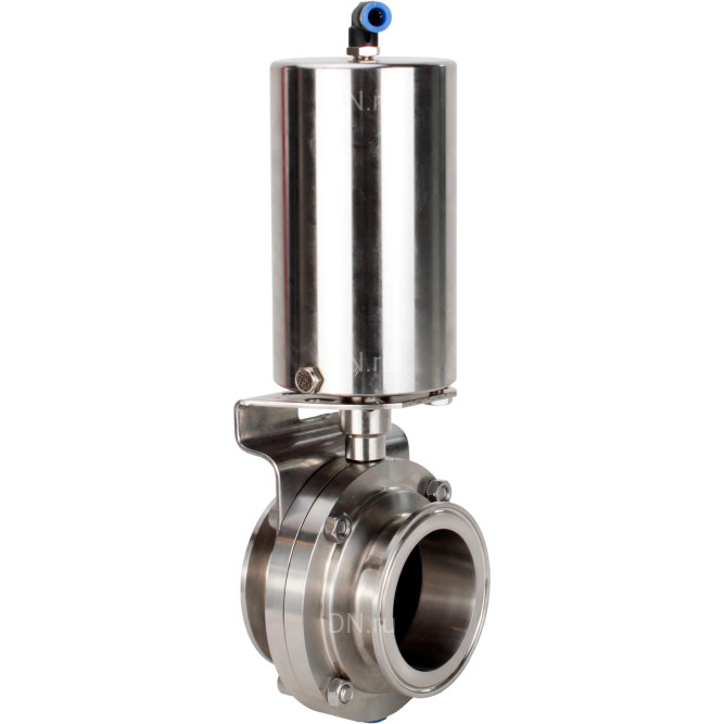 Затвор дисковый поворотный кламповый WBV3131S-2W-C-H Ду25 Ру10 корпус - пищевая нержавеющая сталь 304, уплотнение – Silicon, с пневмоприводом PA-SA-85 с возвратными пружинами в Алматы
