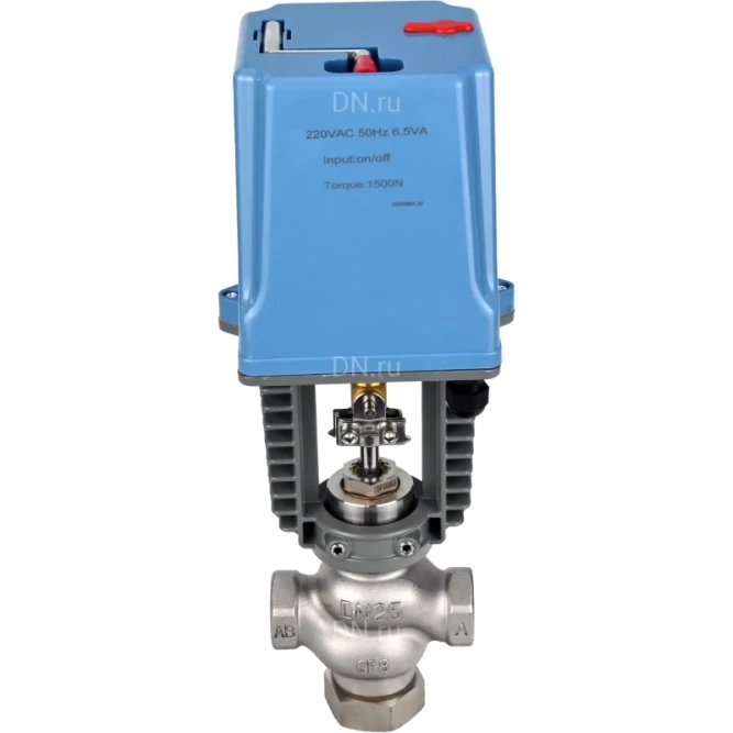 Клапан регулирующий VRg1-31M-PED-T 1/2″ Ду15 Ру25 двухходовой, односедельный, резьбовой, корпус - нержавеющая сталь AISI304, уплотнение - металл с электроприводом XCK220-1500 AC220V в Алматы