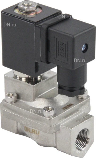 Клапан электромагнитный VS431-ET-NC-24VAC 3/8″ Ду10 Ру16 пилотного действия двухходовой, корпус - сталь нержавеющая 304, присоединение - внутренняя резьба, уплотнение - EPDM, нормально-закрытый, катушка - 24В AC в Алматы