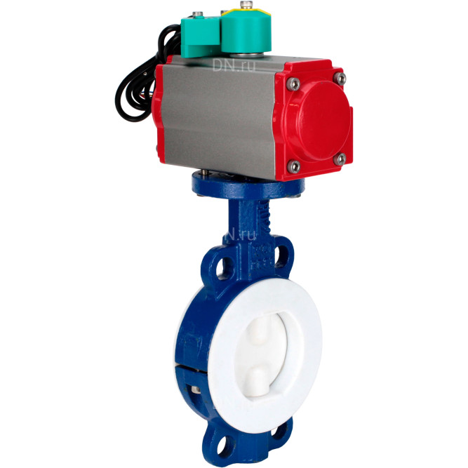 Затвор дисковый поворотный WBV3434Pf-2W-Fb-H Ду125 Ру16 корпус - углеродистая сталь WCB, диск - углеродистая сталь WCB, футерованный PTFE, уплотнение - PTFE, с пневмоприводом PA-DA-083 и магнитным переключателем ALS200D в Алматы