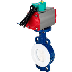Затвор дисковый поворотный WBV3434Pf-2W-Fb-H Ду125 Ру16 корпус - углеродистая сталь WCB, диск - углеродистая сталь WCB, футерованный PTFE, уплотнение - PTFE, с пневмоприводом PA-DA-083 и магнитным переключателем ALS200D