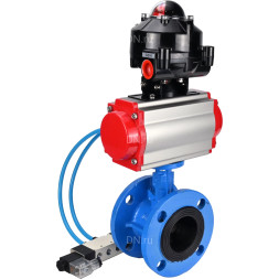 Затвор дисковый поворотный WBV1313E-2W-F-H Ду65 Ру16 фланцевый, корпус - чугун GGG40, диск - чугун GGG40, уплотнение - EPDM, с пневмоприводом PA-DA-105, пневмораспределителем 4V320-08 AC220V и БКВ APL-510N EX
