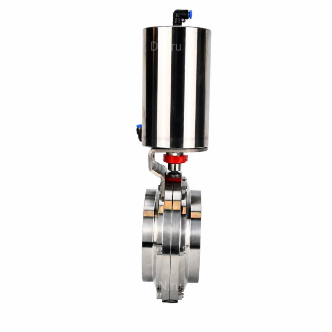 Затвор дисковый поворотный WBV3131E-2W-W-H Ду150 Ру10, пищевая нержавеющая сталь 304, уплотнение - EPDM, под приварку, с пневмоприводом PA-DA-108 двойного действия в Алматы