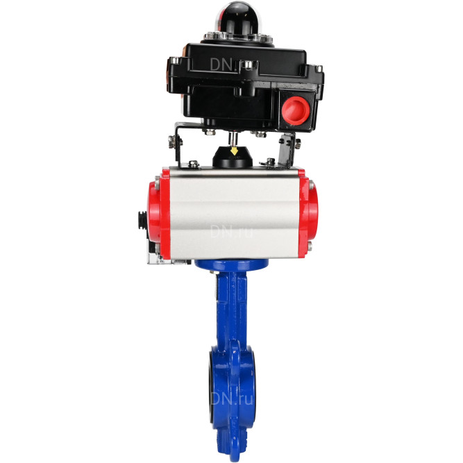 Затвор дисковый поворотный WBV1432N-2W-Fb-H Ду125 Ру16, корпус - чугун GGG50, диск - нержавеющая сталь 316L, уплотнение - NBR, с пневмоприводом PA-DA-105 двойного действия, пневмораспределителем 4M310-08 AC220V, БКВ APL-410N EX в Алматы