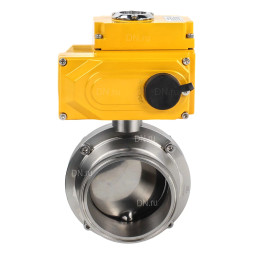 Затвор дисковый поворотный кламповый WBV3131S-2W-C-H Ду50 Ру10 корпус - пищевая нержавеющая сталь 304, уплотнение – Silicon, с четвертьоборотным электроприводом QT-N-005EM-O1-380VAC-У1 380В