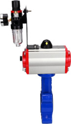 Затвор дисковый поворотный WBV1631N-2W-Fb-H Ду65 Ру16 LUG корпус - чугун QT450, диск - нержавеющая сталь 304, уплотнение - NBR, с пневмоприводом PA-SA-105, пневмораспределителем 4M310-08 DC24V и БПВ AFC2000
