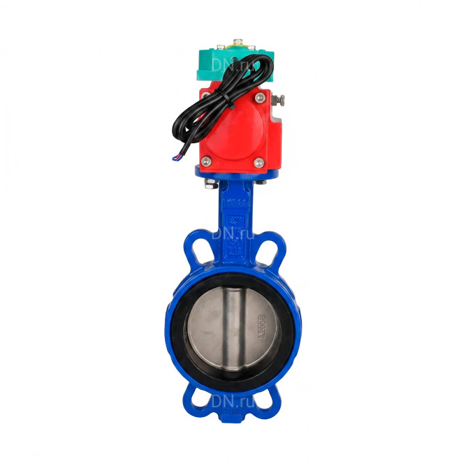 Затвор дисковый поворотный WBV1432N-2W-Fb-H Ду50 Ру16 корпус - чугун GGG50, диск - нержавеющая сталь 316L, уплотнение - NBR, с пневмоприводом PA-SA-083 и магнитным переключателем ALS200D в Алматы