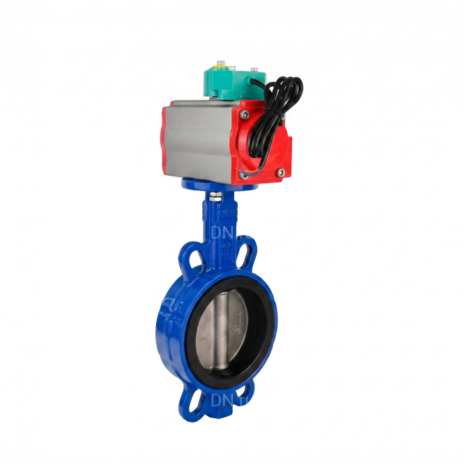 Затвор дисковый поворотный WBV1432N-2W-Fb-H Ду50 Ру16 корпус - чугун GGG50, диск - нержавеющая сталь 316L, уплотнение - NBR, с пневмоприводом PA-SA-083 и магнитным переключателем ALS200D в Алматы