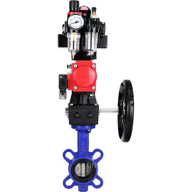 Затвор диск. поворотн. для абразивн. сред WBV1632E-2W-Fb-H Ду80 Ру16 корпус - чугун QT450 диск - нерж.сталь 316L EPDM с пн.приводом PA-DA-065 пн.распред. 4M310-08 AC220V дублером MON1-250-T26-ISO БПВ AFC2000 БКВ APL-410N-EX в Алматы