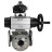 Кран шаровой BV3232P(4pc)-FP-3WL-F Ду100 Ру16 полнопроходной трехходовой, фланцевый, корпус - нержавеющая сталь SS316, с пневмоприводом PA-DA-105-1 двойного действия и БКВ APL-410N EX в Алматы