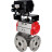 Кран шаровой BV3232P(4pc)-FP-3WL-F Ду25 Ру16 полнопроходной трехходовой, фланцевый, корпус - нержавеющая сталь SS316, с пневмоприводом PA-SA-083 с возвратными пружинами и пневмопозиционером YT-1000RSN с обратной связью в Алматы