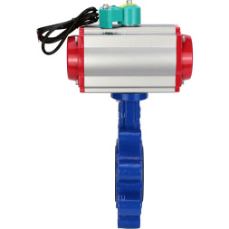 Затвор дисковый поворотный WBV1631E-2W-Fb-H Ду100 Ру16 LUG корпус - чугун QT450, диск - нержавеющая сталь 304, уплотнение - EPDM, с пневмоприводом PA-DA-083, пневмораспределителем 4M310-08 DC24V и магнитным переключателем ALS200D