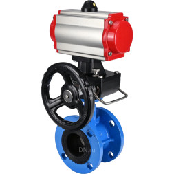 Затвор дисковый поворотный WBV1313E-2W-F-H Ду50 Ру16 фланцевый, корпус - чугун GGG40, диск - чугун GGG40, EPDM, с пневмоприводом PA-DA-105, пневмораспределителем 4M310-08 DC24V и ручным дублером MON1-250-T26-ISO
