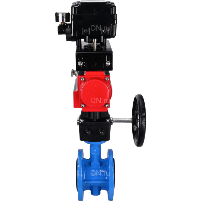 Затвор дисковый поворотный WBV1313E-2W-F-H Ду65 Ру16 фланцевый, корпус - чугун GGG40, диск - чугун GGG40, EPDM, с пневмоприводом PA-DA-105, позиционером YT-1000RSN без обратной связи и ручным дублером MON1-250-T26-ISO в Алматы