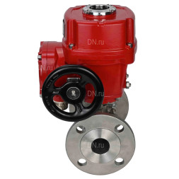 Кран шаровой BV3131P(3pc)-FP-F-ISO-H Ду50 Ру40 трехсоставный из нержавеющей стали SS304, фланцевый, уплотнение - PTFE, полнопроходной, с 1/4-оборотным электроприводом QT-EX-005M-O2-380VAC-У1