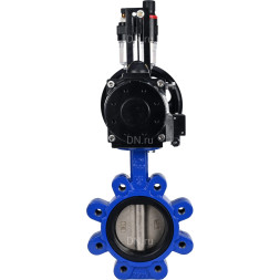 Затвор дисковый поворотный WBV1616N-2W-Fb-H Ду125 Ру16 LUG корпус - чугун QT450, диск - чугун QT450, уплотнение - NBR, с пневмоприводом PA-DA-105-1, пневмораспределителем 4M310-08 AC220V и БПВ AFC2000
