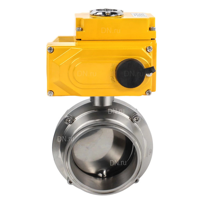 Затвор дисковый поворотный кламповый WBV3131S-2W-C-H Ду80 Ру10 корпус - пищевая нержавеющая сталь 304, уплотнение – Silicon, с четвертьоборотным электроприводом QT-N-005EM-O1-380VAC-У1 380В в Алматы