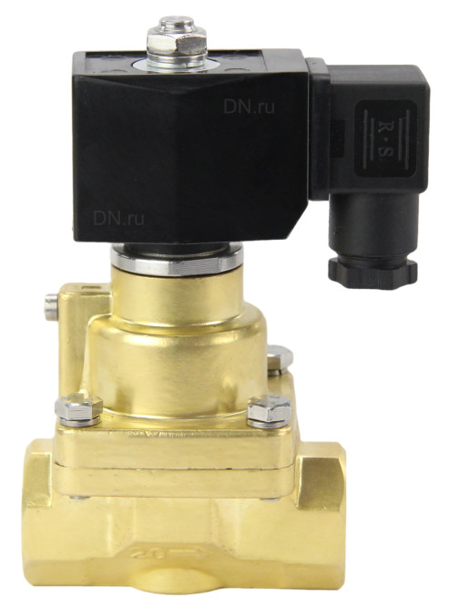 Клапан электромагнитный VS1000-PT-NC-220VAC 1 1/4″ Ду32 Ру12 соленоидный двухходовой поршневой, резьбовой, корпус - латунь, уплотнение - PTFE, пилотного действия, нормально закрытый, катушка - 220В AC в Алматы