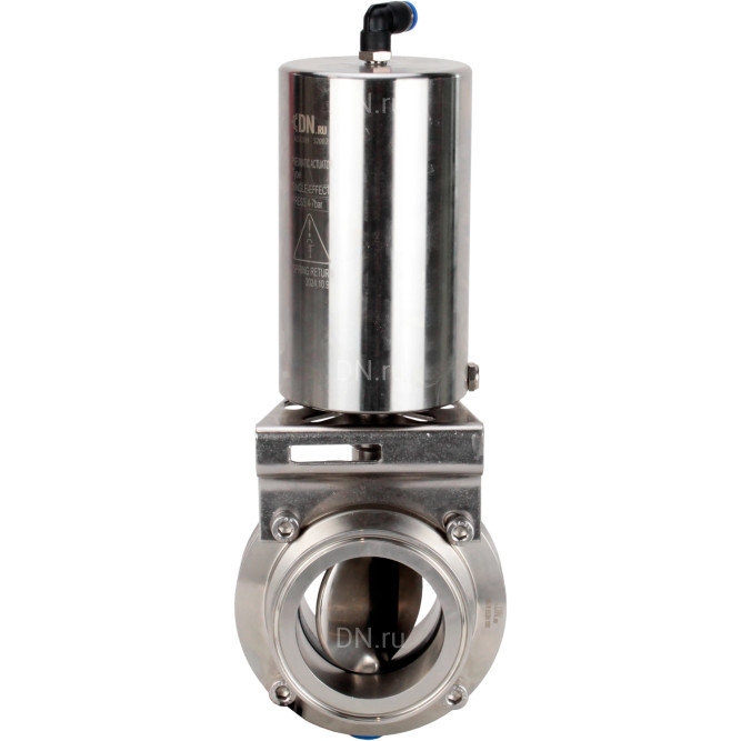 Затвор дисковый поворотный кламповый WBV3131S-2W-C-H Ду65 Ру10 корпус - пищевая нержавеющая сталь 304, уплотнение – Silicon, с пневмоприводом PA-SA-85 с возвратными пружинами в Алматы
