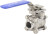 Кран шаровой BV3232P(3pc)-FP-W-ISO-H Ду100 Ру25 полнопроходной двухходовой, нержавеющая сталь SS316, под приварку, уплотнение - PTFE, с ISO фланцем и рукояткой в Алматы