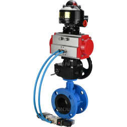 Затвор дисковый поворотный WBV1313E-2W-F-H Ду65 Ру16 фланцевый, корпус - чугун GGG40, диск - чугун GGG40, EPDM, с пневмоприводом PA-DA-105, пневмораспределителем 4V320-10 AC220V, БКВ APL-510N EX и ручным дублером MON1-250-T26-ISO