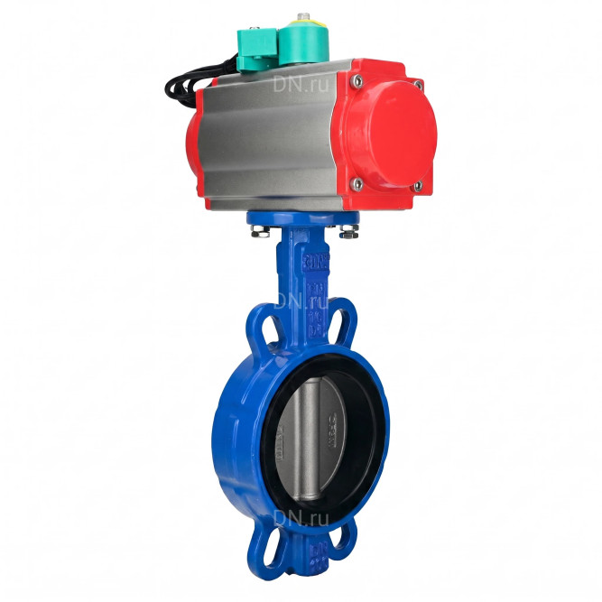 Затвор дисковый поворотный WBV1432N-2W-Fb-H Ду40 Ру16 корпус - чугун GGG50, диск - нержавеющая сталь 316L, уплотнение - NBR, с пневмоприводом PA-SA-083, пневмораспределителем 4M310-08 AC220V и магнитным переключателем ALS200D в Алматы