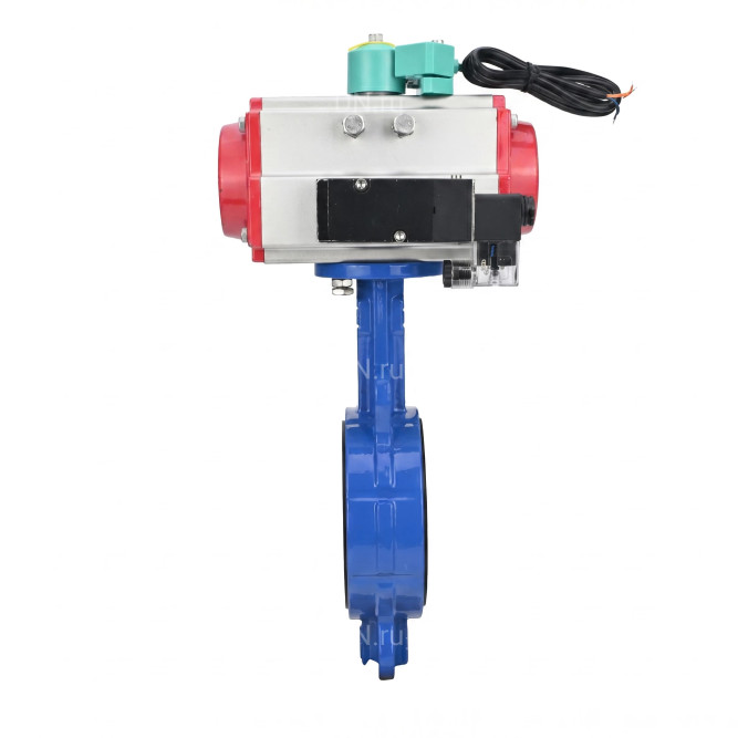 Затвор дисковый поворотный WBV1432N-2W-Fb-H Ду40 Ру16 корпус - чугун GGG50, диск - нержавеющая сталь 316L, уплотнение - NBR, с пневмоприводом PA-SA-083, пневмораспределителем 4M310-08 AC220V и магнитным переключателем ALS200D в Алматы