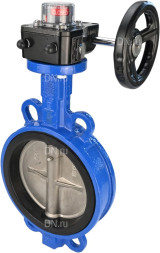 Затвор дисковый поворотный WBV1132N-2W-Fb-H Ду200 Ру16 межфланцевый, корпус - чугун GG25, диск - нержавеющая сталь 316L, уплотнение - NBR, с редуктором HGB RQN3-680Z с индикатором положения