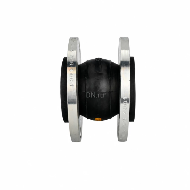 Компенсатор резиновый CR-N25-F Ду25 Ру10/16 KRN, резиновая вставка (корпус) - NBR, тип присоединения - фланцевый, материал фланцев - сталь углеродистая оцинкованная в Алматы