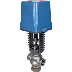 Клапан регулирующий VRg1-31M-PED-T 2″ Ду50 Ру25 двухходовой, односедельный, резьбовой, корпус - нержавеющая сталь AISI304, уплотнение - металл с электроприводом XCK220-1500 AC220V