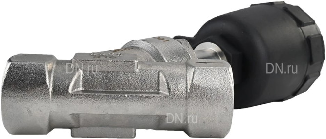Клапан отсечной пневматический VSP3241P-T-1PNC Ду20 Ру25, корпус - нержавеющая сталь SS316, резьбовой, Y-образный, корпус привода - пластик в Алматы