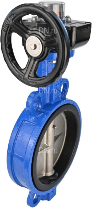 Затвор дисковый поворотный WBV1132N-2W-Fb-H Ду250 Ру16 межфланцевый, корпус - чугун GG25, диск - нержавеющая сталь 316L, уплотнение - NBR, с редуктором HGB RQN3-680Z с индикатором положения в Алматы