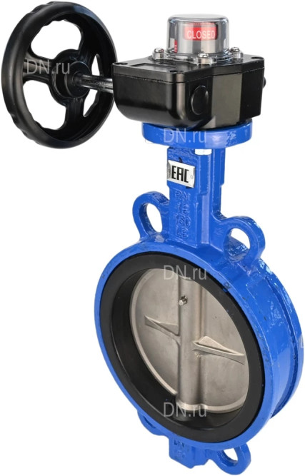 Затвор дисковый поворотный WBV1132N-2W-Fb-H Ду250 Ру16 межфланцевый, корпус - чугун GG25, диск - нержавеющая сталь 316L, уплотнение - NBR, с редуктором HGB RQN3-680Z с индикатором положения в Алматы