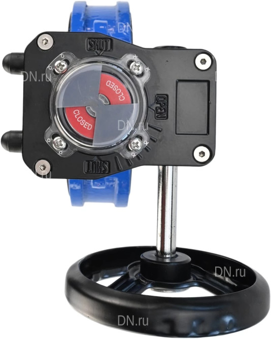 Затвор дисковый поворотный WBV1132N-2W-Fb-H Ду250 Ру16 межфланцевый, корпус - чугун GG25, диск - нержавеющая сталь 316L, уплотнение - NBR, с редуктором HGB RQN3-680Z с индикатором положения в Алматы