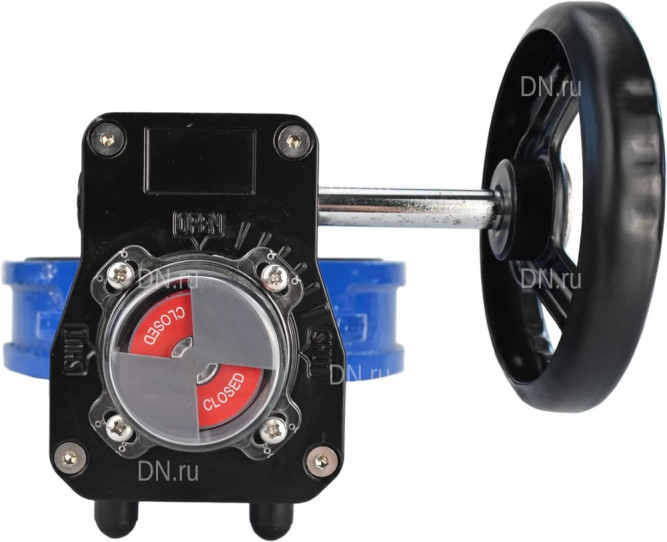 Затвор дисковый поворотный WBV1132N-2W-Fb-H Ду250 Ру16 межфланцевый, корпус - чугун GG25, диск - нержавеющая сталь 316L, уплотнение - NBR, с редуктором HGB RQN3-680Z с индикатором положения в Алматы