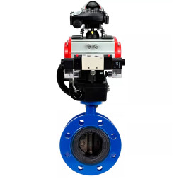 Затвор дисковый поворотный WBV1331E-2W-F-H Ду65 Ру16, корпус - чугун GGG40, диск - нержавеющая сталь 304, уплотнение - EPDM, с пневмоприводом PA-DA-105, пневмораспределителем 4M320-08 AC220V, ручным дублером MON3-700-T38-ISO и БКВ APL-210N
