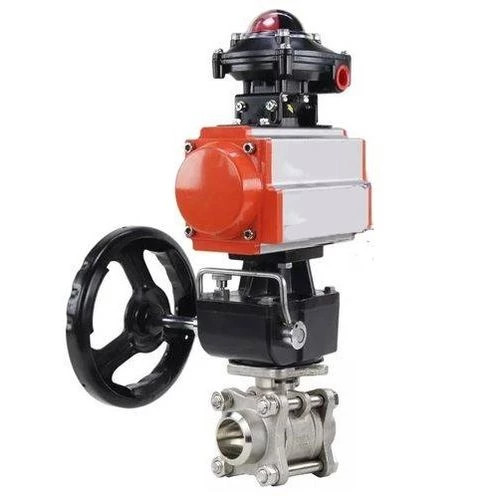 Кран шаровой BV3232P(3pc)-FP-W-ISO-H Ду80 Ру25 полнопроходной двухходовой, корпус - нержавеющая сталь SS316, под приварку, уплотнение - PTFE, с пневмоприводом PA-DA-105, БКВ APL-210N и ручным дублером MON3-700-T38-ISO в Алматы