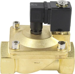 Клапан электромагнитный VS400-ET-NC-24VAC 2″ Ду50 Ру16 пилотного действия двухходовой, корпус - латунь, присоединение - внутренняя резьба, уплотнение - EPDM, нормально-закрытый, катушка - 24В AC