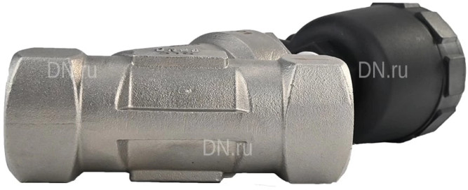 Клапан отсечной пневматический VSP3241P-T-1PNC Ду25 Ру25, корпус - нержавеющая сталь SS316, резьбовой, Y-образный, корпус привода - пластик в Алматы